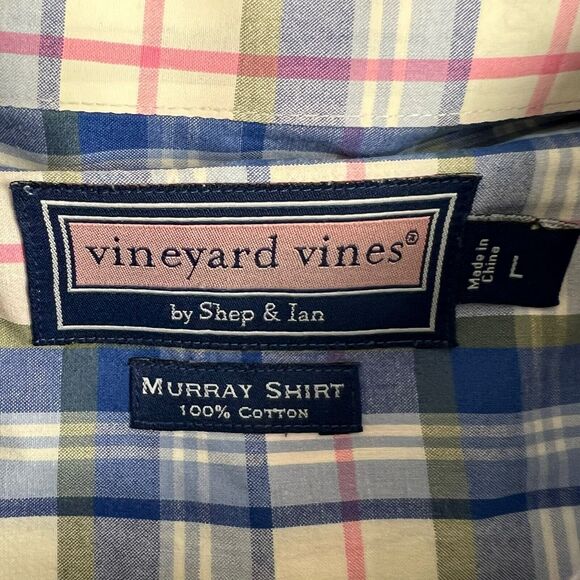 Vineyard Vines Mens Multicolor Plaid Long Sleeve Button Down Murray Shirt Large - Picture 5 of 5